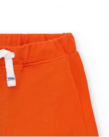 Red knit Bermuda shorts for boy Salty Air collection