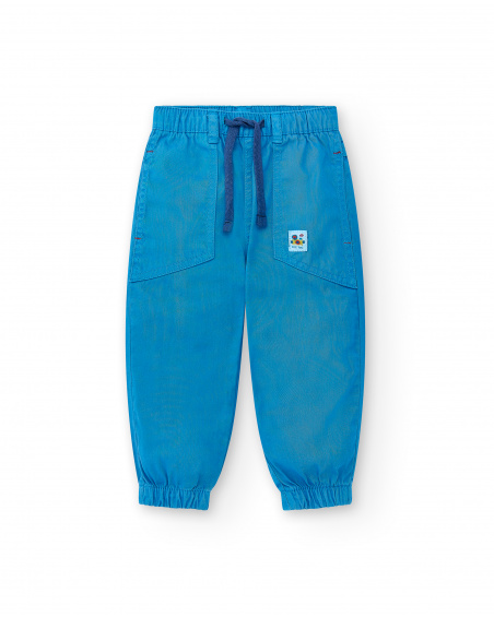 Blue twill pants for boy Salty Air collection