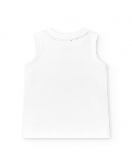 White knit tank top for boy Salty Air collection