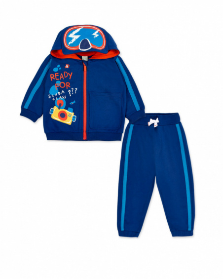 Blue plush tracksuit for boy Salty Air collection