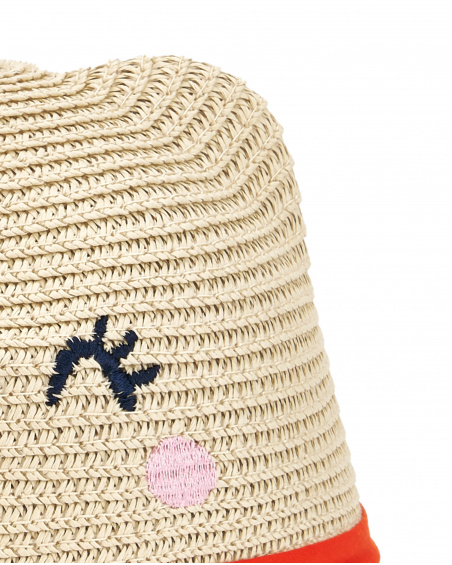 Beige raffia hat for girl Salty Air collection