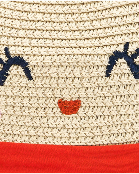 Beige raffia hat for girl Salty Air collection