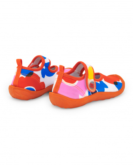 Red lycra swim slippers for girl Salty Air collection