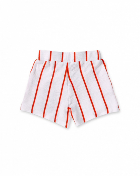 White striped knit shorts for girl Salty Air collection