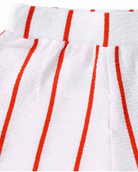White striped knit shorts for girl Salty Air collection
