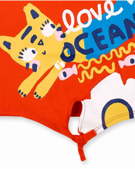 Camiseta punto rojo nudo niña Salty Air