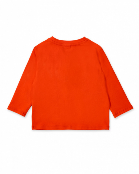 Long red knit t-shirt for girl Salty Air collection
