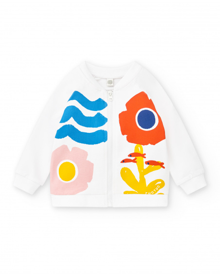 White plush jacket for girl Salty Air collection
