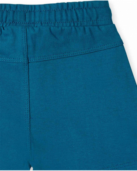 Boys' dark blue knitted Bermuda shorts for boy Laguna Beach