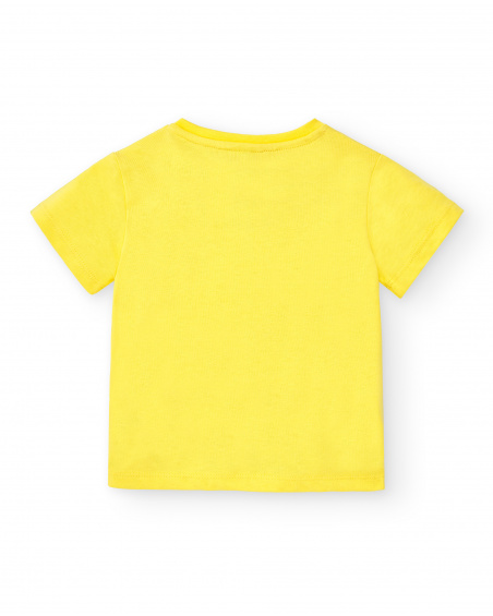 Yellow knit t-shirt for boy Laguna Beach collection