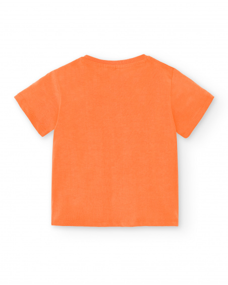 Orange knit t-shirt for boy Laguna Beach collection