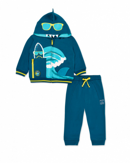 Blue plush tracksuit for boy Laguna Beach collection