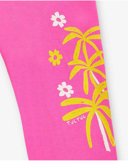 Pink knit leggings for girl Laguna Beach collection