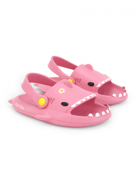 Pink rubber sandals for girl Laguna Beach collection