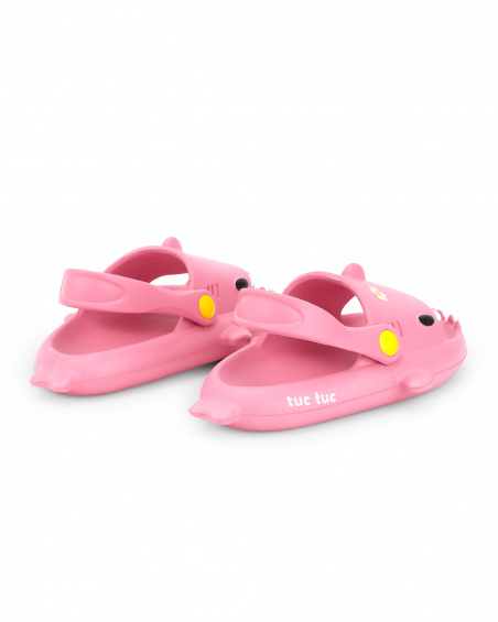 Pink rubber sandals for girl Laguna Beach collection