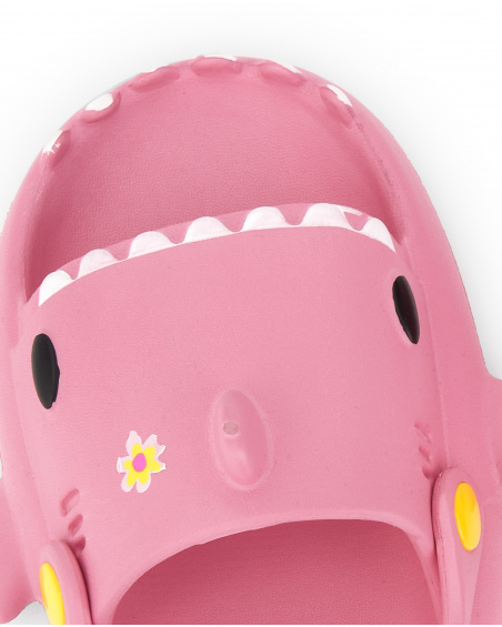 Pink rubber sandals for girl Laguna Beach collection