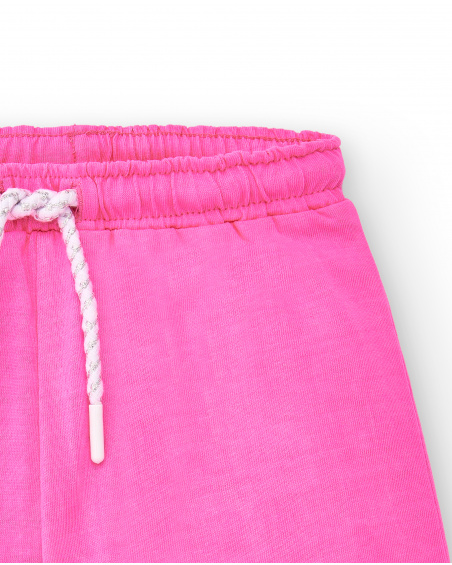 Fuchsia knit shorts for girl Laguna Beach collection