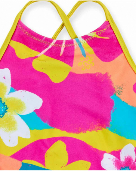 Fuchsia swimsuit for girl Laguna Beach collection
