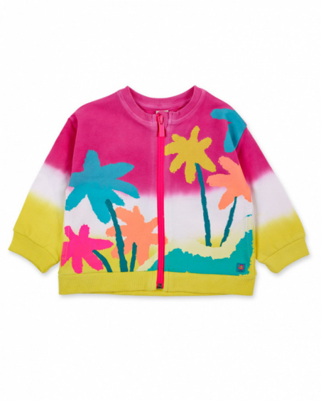 Fuchsia plush jacket for girl Laguna Beach collection