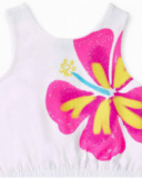 Vestido punto blanco flor niña Laguna Beach