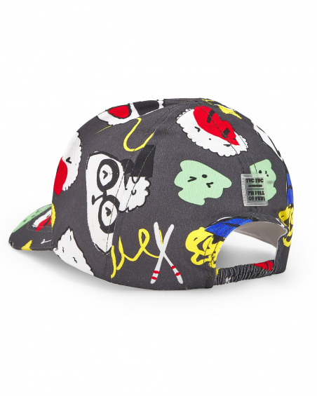Gray twill cap for boy Hey Sushi collection