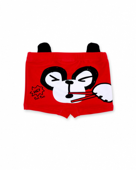 Red boxer swimsuit for boy Hey Sushi collection