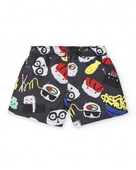 Gray Bermuda shorts for boy Hey Sushi collection