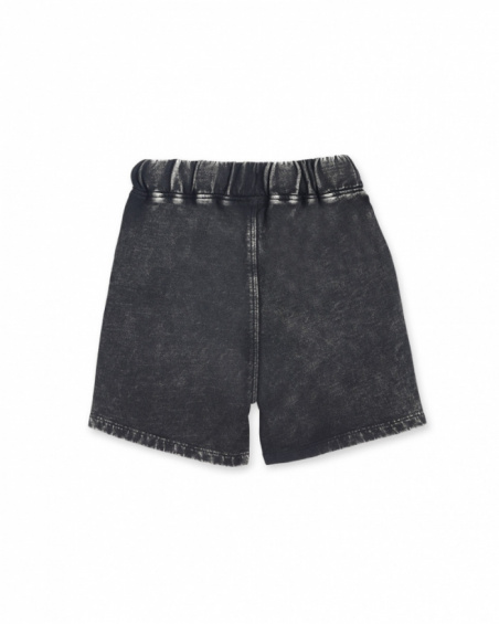 Black plush Bermuda shorts for boy Hey Sushi collection