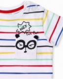Camiseta punto blanco rayas niño Hey Sushi