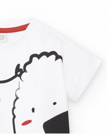 White knit t-shirt for boy Hey Sushi collection
