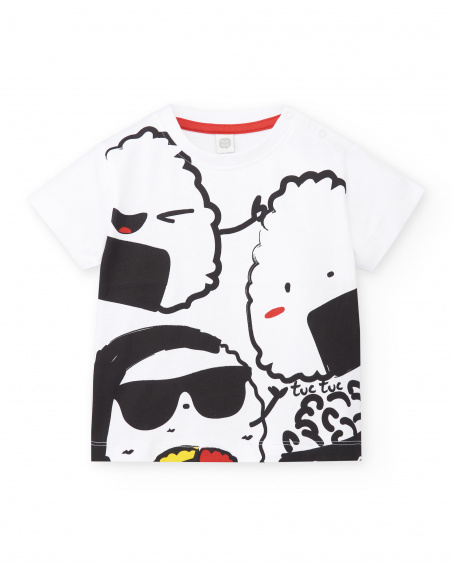Black white knit t-shirt for boy Hey Sushi collection