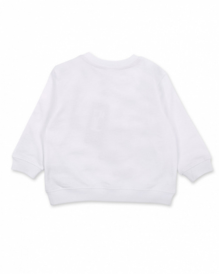White plush sweatshirt for boy Hey Sushi collection