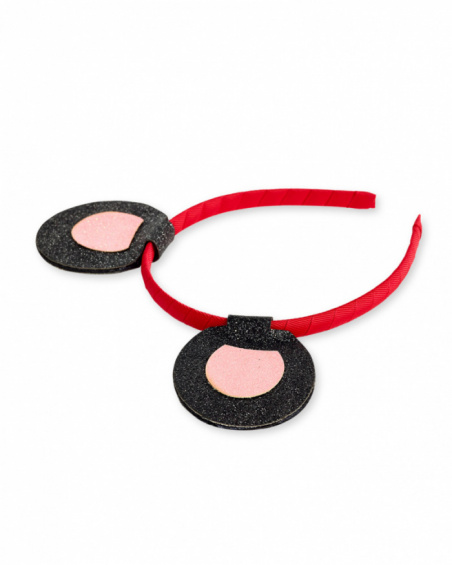 Red rigid headband for girl Hey Sushi collection