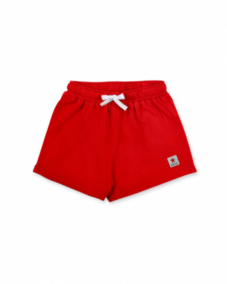 Red knit shorts for girl Hey Sushi collection