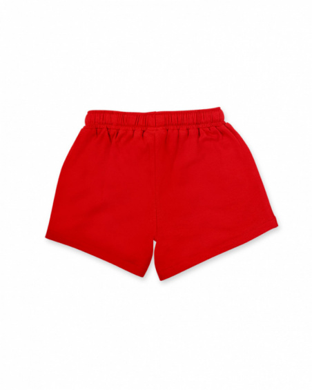 Red knit shorts for girl Hey Sushi collection