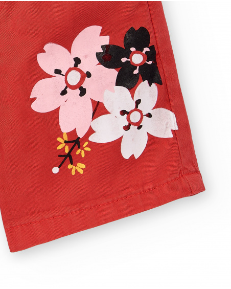 Red denim shorts for girl Hey Sushi collection