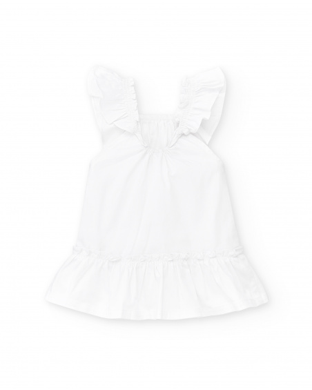 White poplin dress for girl Hey Sushi collection
