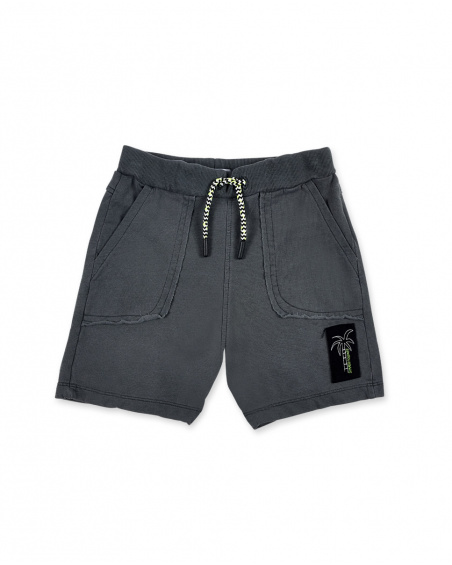 Gray knit bermuda shorts for boy Tenerife Surf collection