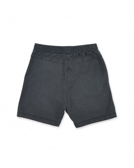 Gray knit bermuda shorts for boy Tenerife Surf collection