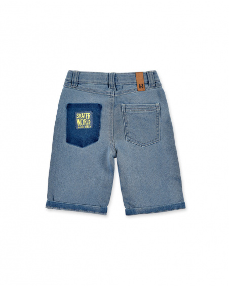 Blue denim shorts for boy Skating World collection