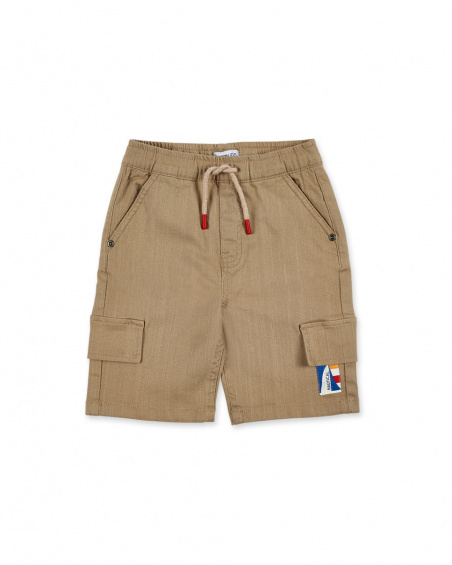 Beige flat bermuda shorts for boy Kayak Club collection