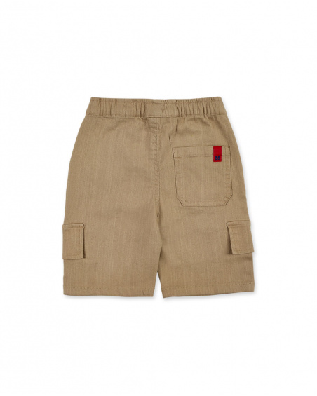 Beige flat bermuda shorts for boy Kayak Club collection