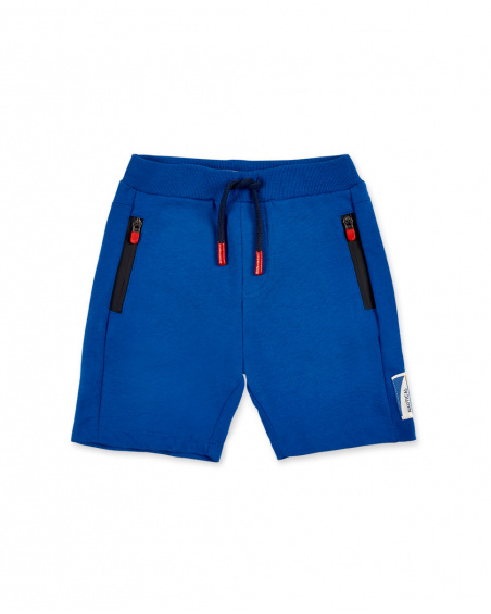 Blue knit bermuda for boy Kayak Club collection