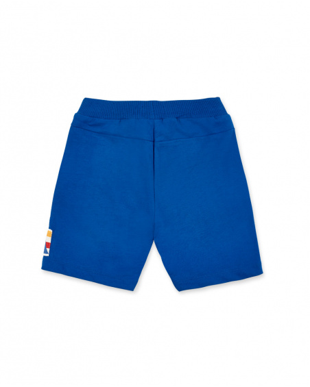 Blue knit bermuda for boy Kayak Club collection