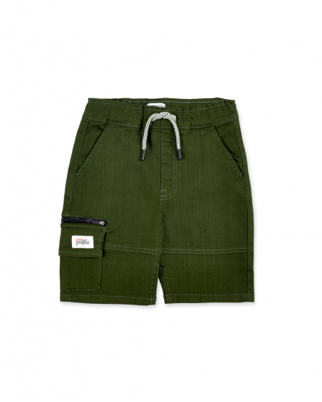 Khaki flat cargo shorts for boy My Plan To Escape collection