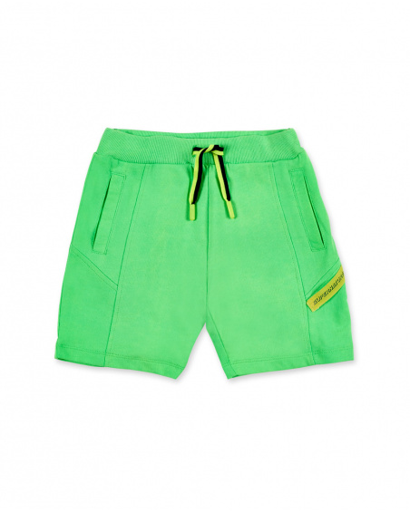 Green knit shorts for boy Supernatural collection