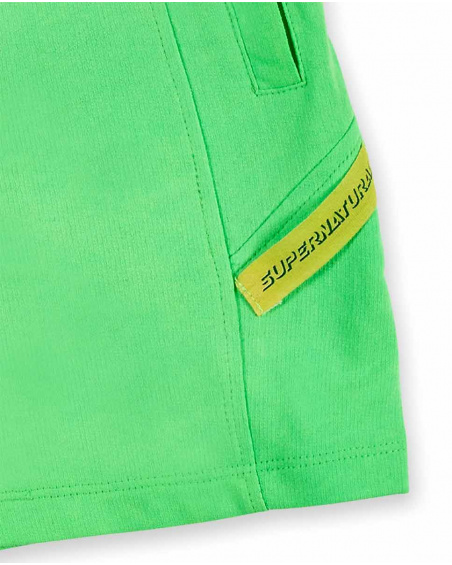 Green knit shorts for boy Supernatural collection