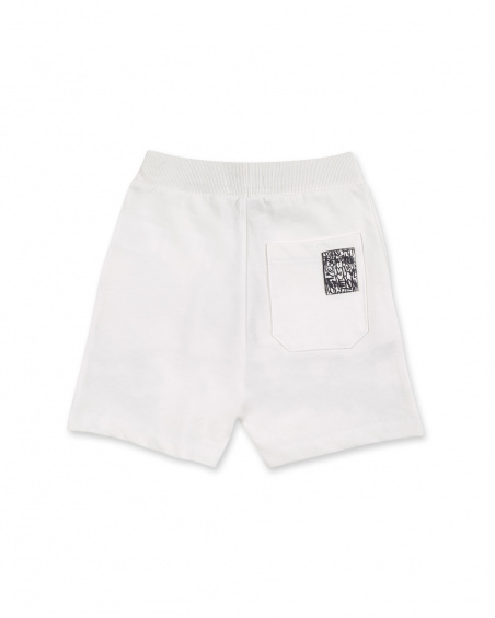 White knit bermuda shorts for boy Urban Attitude collection