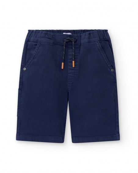 Navy flat Bermuda shorts for boy Game Mode collection