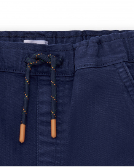 Navy flat Bermuda shorts for boy Game Mode collection
